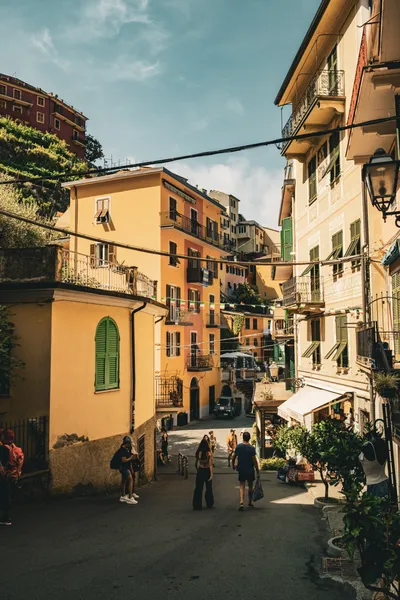 Colorful houses in an Italian alley