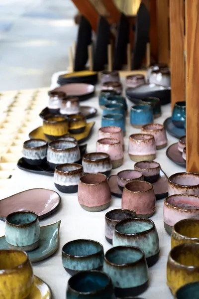 Colorful handmade ceramics